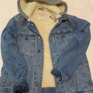 Abercrombie unisex denim fleece lined jacket